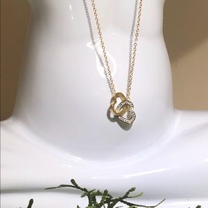 Double heart necklace Woman fashion
